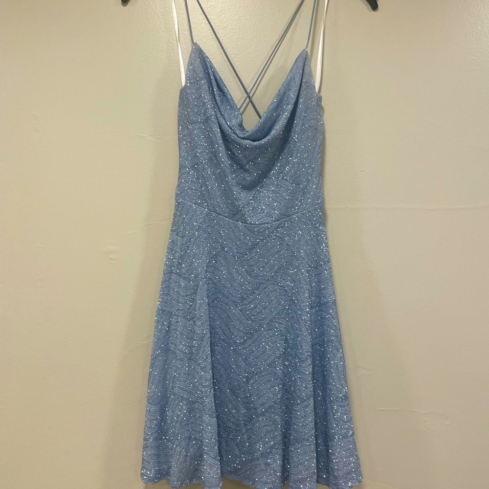 B. Smart Glittering Blue Backless Dress size 5